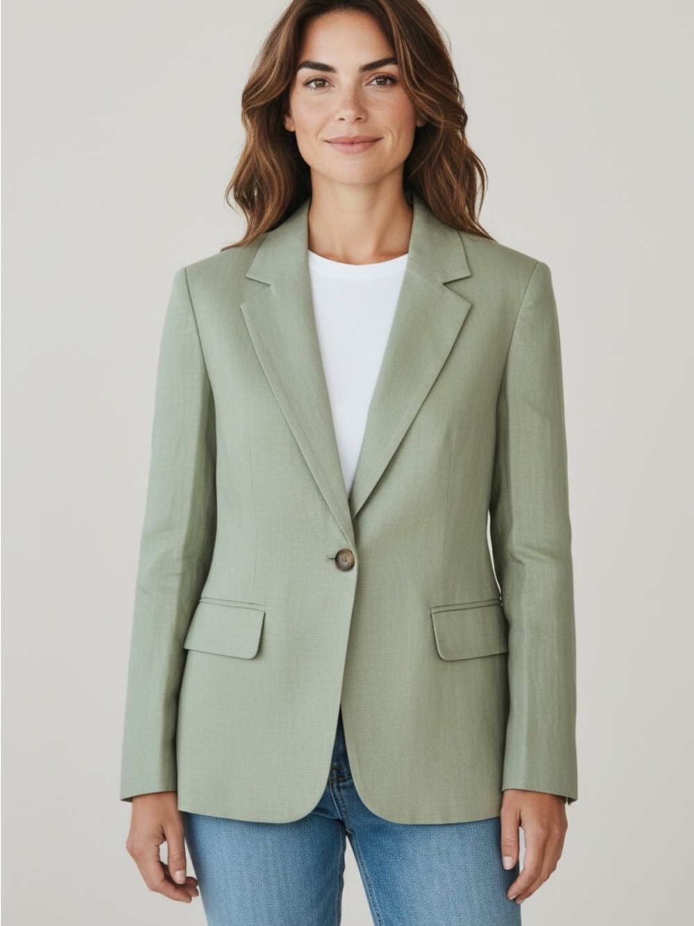 Express Linen Blazer - Olive